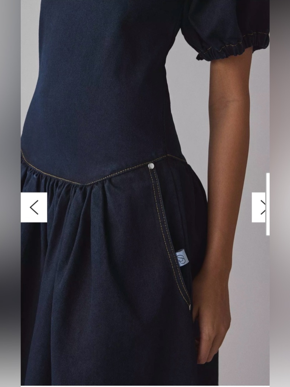 Daisy Street Annie Drop Waist Bow-Back Denim Maxi Dress - Indigo - US M/UK 10 - Picture 4 of 8